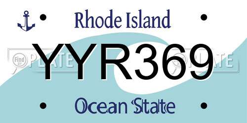 YYR369 Rhode Island License Plate