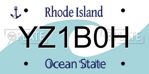 YZ1B0H Rhode Island License Plate