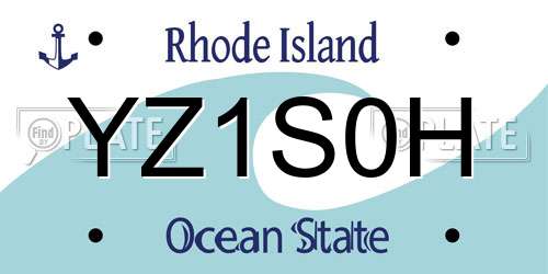 YZ1S0H Rhode Island License Plate