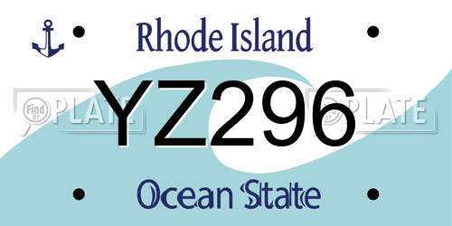 YZ296 Rhode Island License Plate