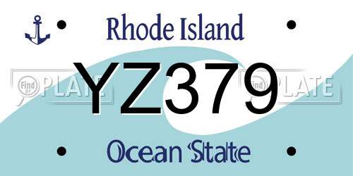 YZ379 Rhode Island License Plate