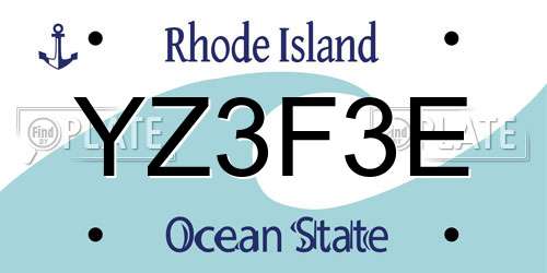 YZ3F3E Rhode Island License Plate