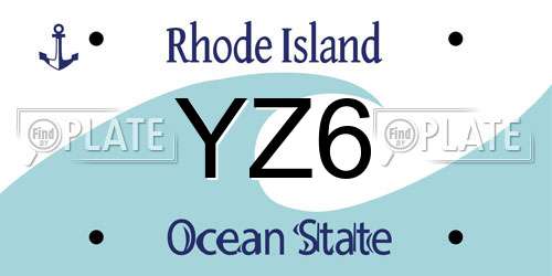 YZ6 Rhode Island License Plate