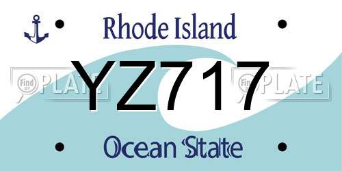YZ717 Rhode Island License Plate