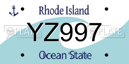 YZ997 Rhode Island License Plate