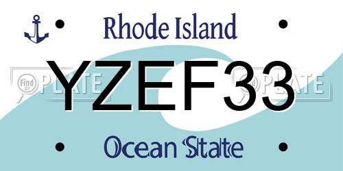 YZEF33 Rhode Island License Plate