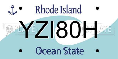 YZI80H Rhode Island License Plate