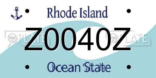 Z0040Z Rhode Island License Plate