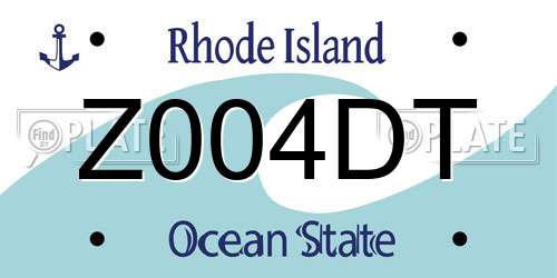 Z004DT Rhode Island License Plate