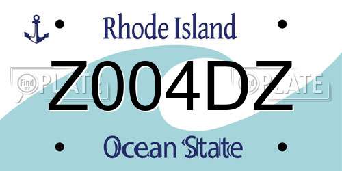 Z004DZ Rhode Island License Plate