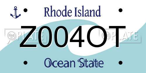 Z004OT Rhode Island License Plate