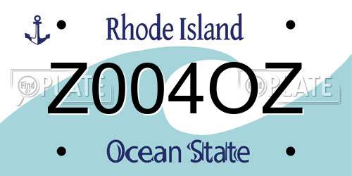 Z004OZ Rhode Island License Plate