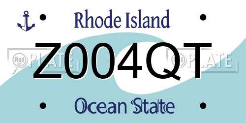 Z004QT Rhode Island License Plate