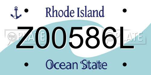 Z00586L Rhode Island License Plate