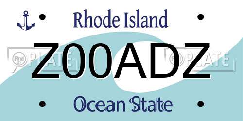 Z00ADZ Rhode Island License Plate