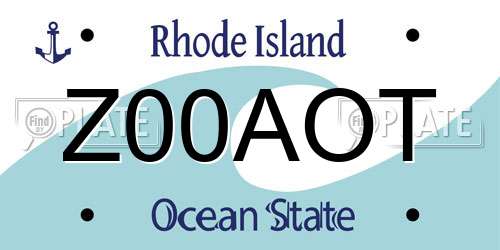 Z00AOT Rhode Island License Plate