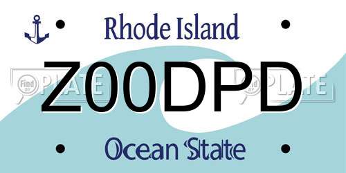Z00DPD Rhode Island License Plate