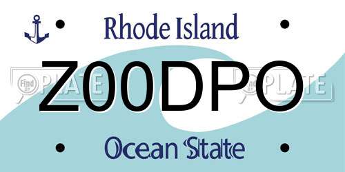 Z00DPO Rhode Island License Plate