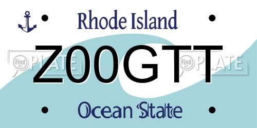 Z00GTT Rhode Island License Plate
