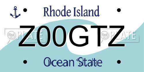 Z00GTZ Rhode Island License Plate