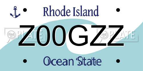 Z00GZZ Rhode Island License Plate