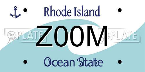Z00M Rhode Island License Plate