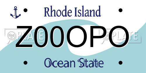 Z00OPO Rhode Island License Plate