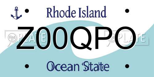 Z00QPO Rhode Island License Plate