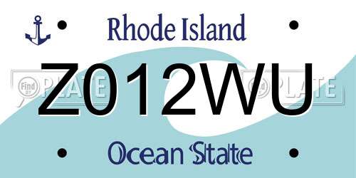Z012WU Rhode Island License Plate