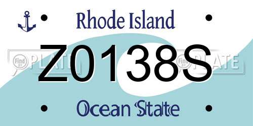 Z0138S Rhode Island License Plate