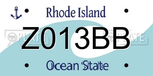 Z013BB Rhode Island License Plate