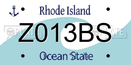 Z013BS Rhode Island License Plate