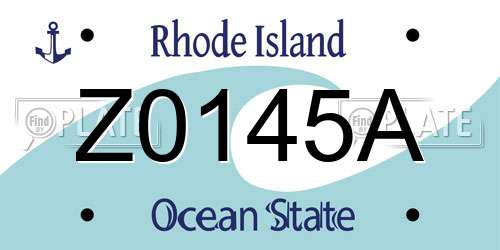 Z0145A Rhode Island License Plate
