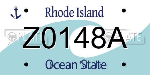 Z0148A Rhode Island License Plate