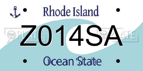 Z014SA Rhode Island License Plate