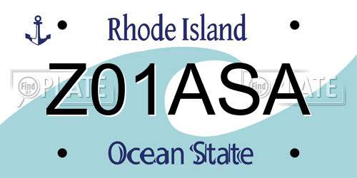 Z01ASA Rhode Island License Plate