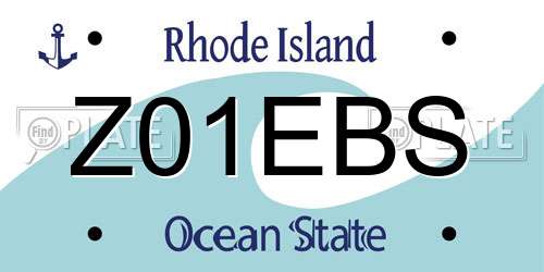 Z01EBS Rhode Island License Plate