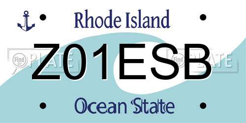 Z01ESB Rhode Island License Plate