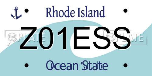 Z01ESS Rhode Island License Plate