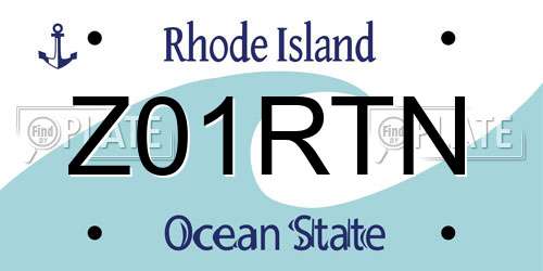 Z01RTN Rhode Island License Plate