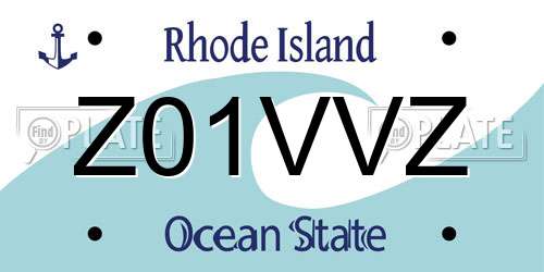 Z01VVZ Rhode Island License Plate
