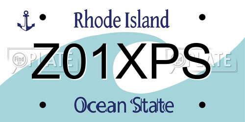 Z01XPS Rhode Island License Plate