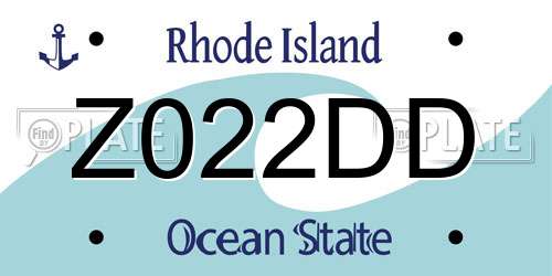 Z022DD Rhode Island License Plate