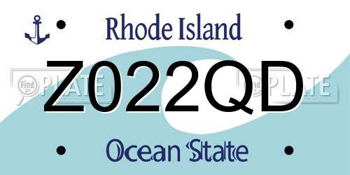 Z022QD Rhode Island License Plate