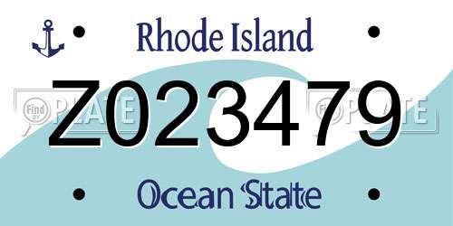 Z023479 Rhode Island License Plate