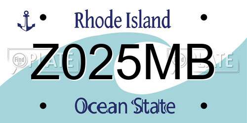 Z025MB Rhode Island License Plate