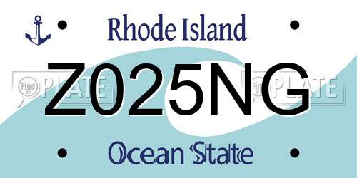 Z025NG Rhode Island License Plate