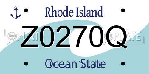 Z0270Q Rhode Island License Plate