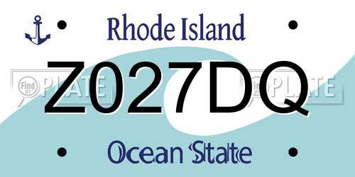 Z027DQ Rhode Island License Plate