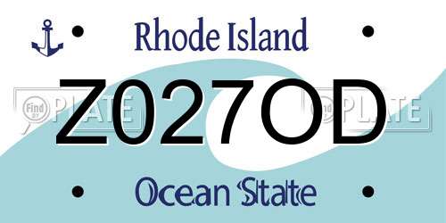 Z027OD Rhode Island License Plate